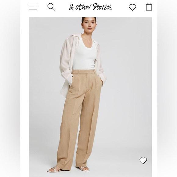 & Other Stories Beige Women’s Trousers Size 6 - Picture 1 of 5